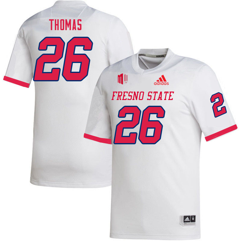 Men-Youth #26 Tim Thomas Fresno State Bulldogs College Football Jerseys Sale-White